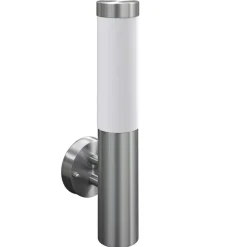 2 appliques murales cylindriques en acier inoxydable