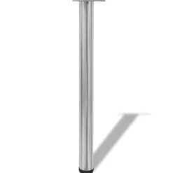 4 pieds de table réglables en hauteur 710 mm Nickel brossé