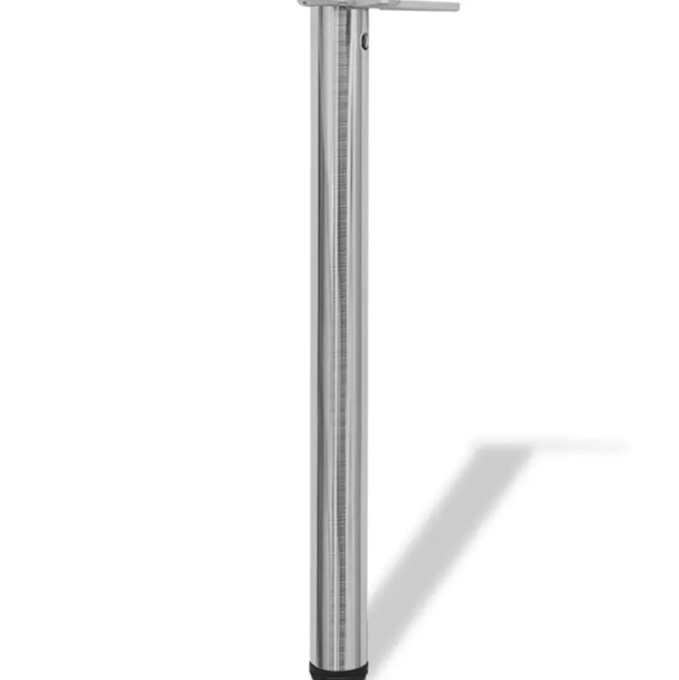 4 pieds de table réglables en hauteur 710 mm Nickel brossé