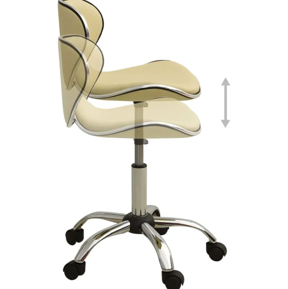 323677 vidaXL Salon Spa Stool Cream Faux Leather