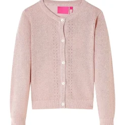 Cardigan pour enfants tricoté rose doux 92