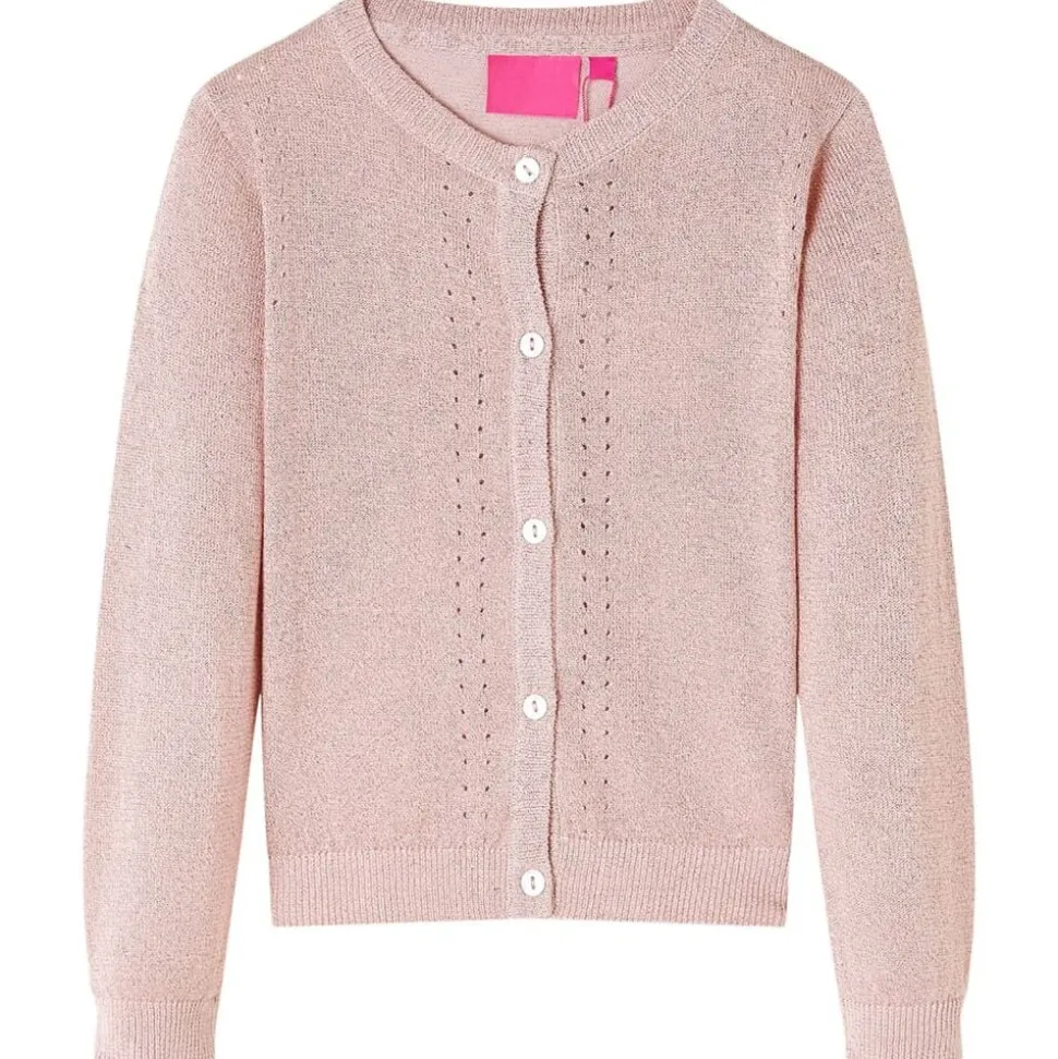 Cardigan pour enfants tricoté rose doux 92
