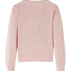 Cardigan pour enfants tricoté rose doux 92