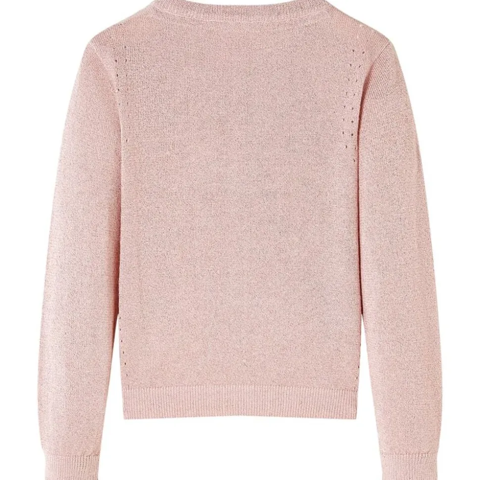Cardigan pour enfants tricoté rose doux 92