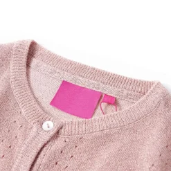 Cardigan pour enfants tricoté rose doux 92