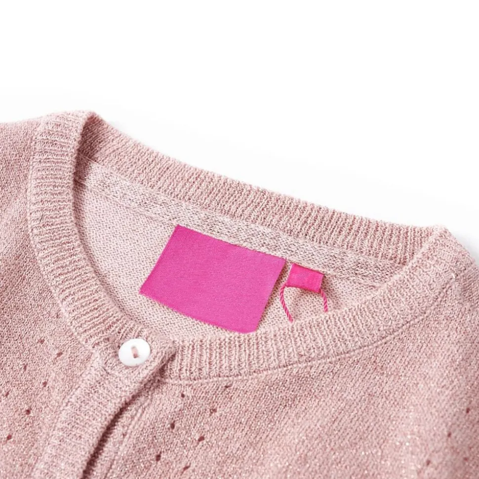 Cardigan pour enfants tricoté rose doux 92