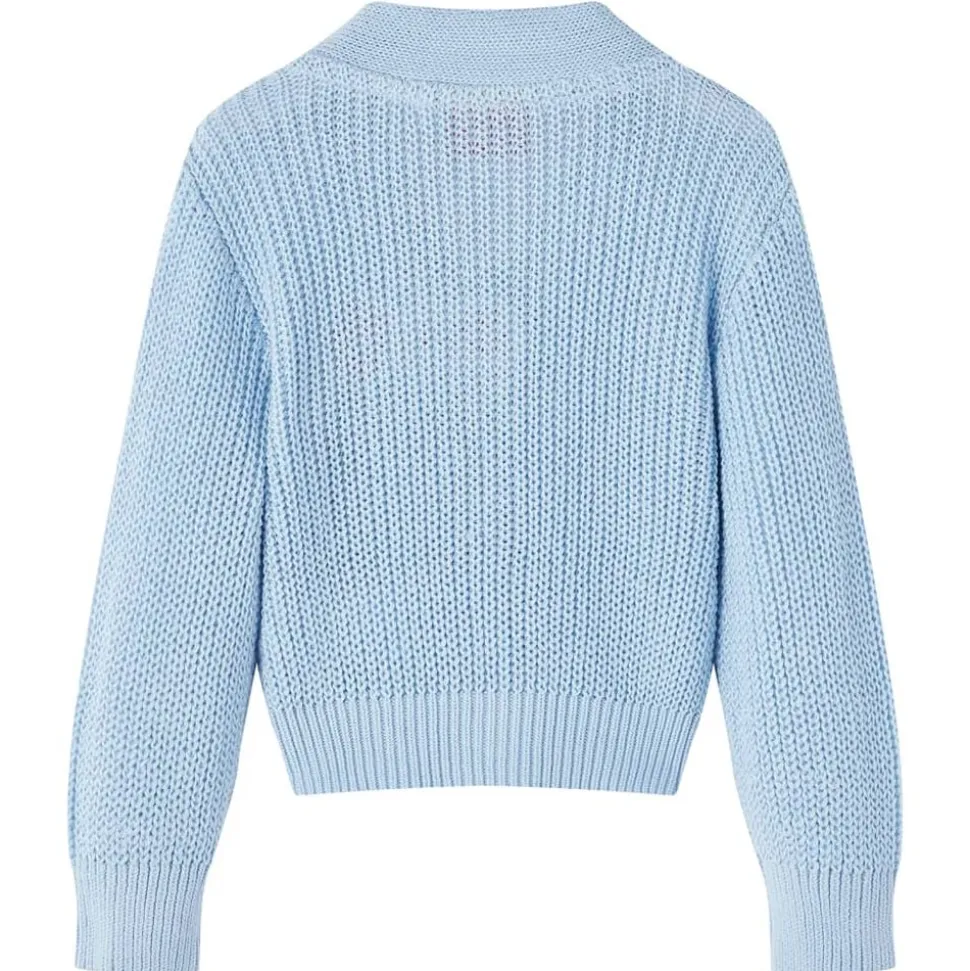 Cardigan pour enfants tricoté bleu 92