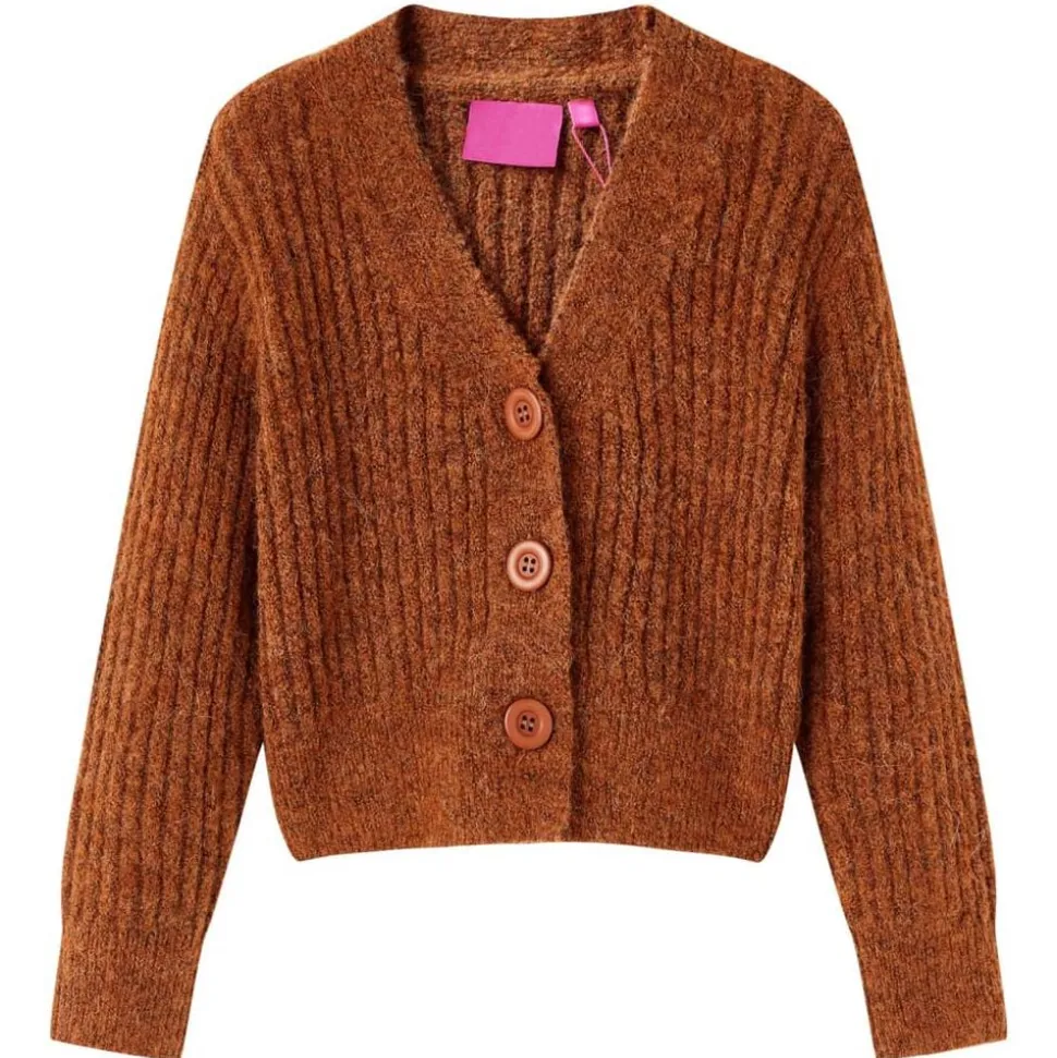 Cardigan pour enfants tricoté cognac 92
