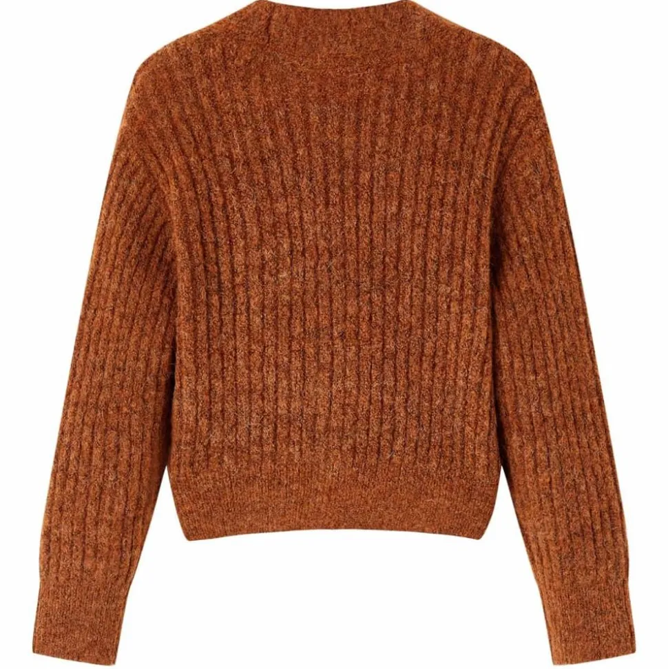 Cardigan pour enfants tricoté cognac 92