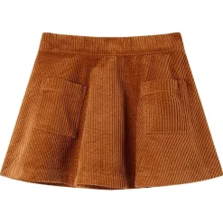 Jupe à poches en velours côtelé pour enfants cognac 92