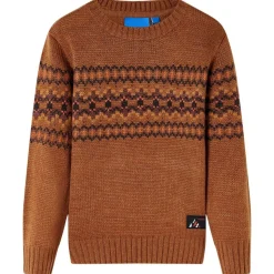 Pull-over tricoté pour enfants cognac 92