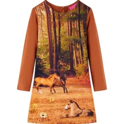Robe pour enfants à manches longues cognac 92