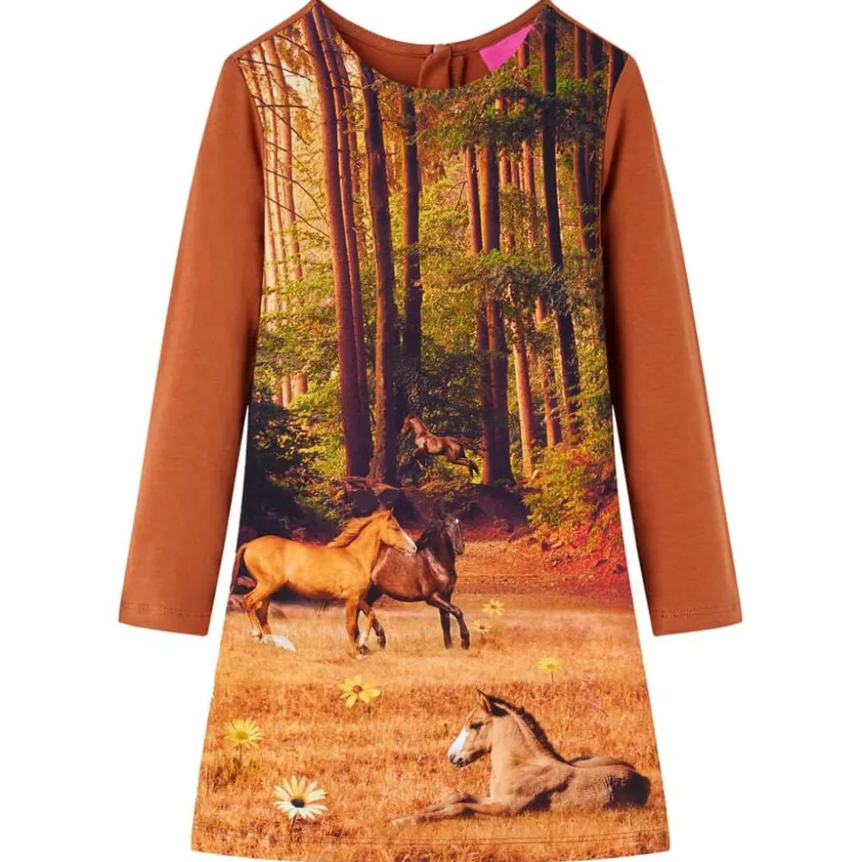 Robe pour enfants à manches longues cognac 92