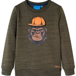 Sweatshirt pour enfants kaki foncé mélangé 104