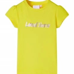 T-shirt enfant à manches courtes jaune vif 140
