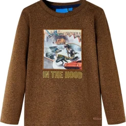 T-shirt enfant à manches longues mélange cognac 104