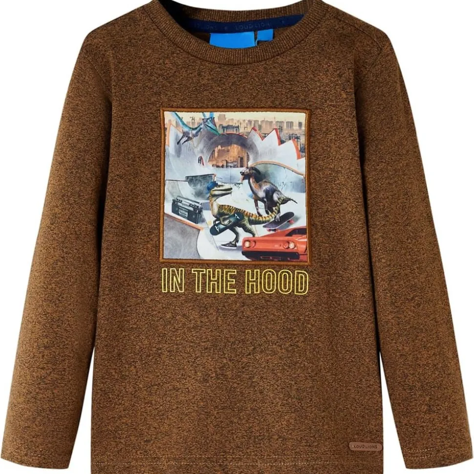 T-shirt enfant à manches longues mélange cognac 104