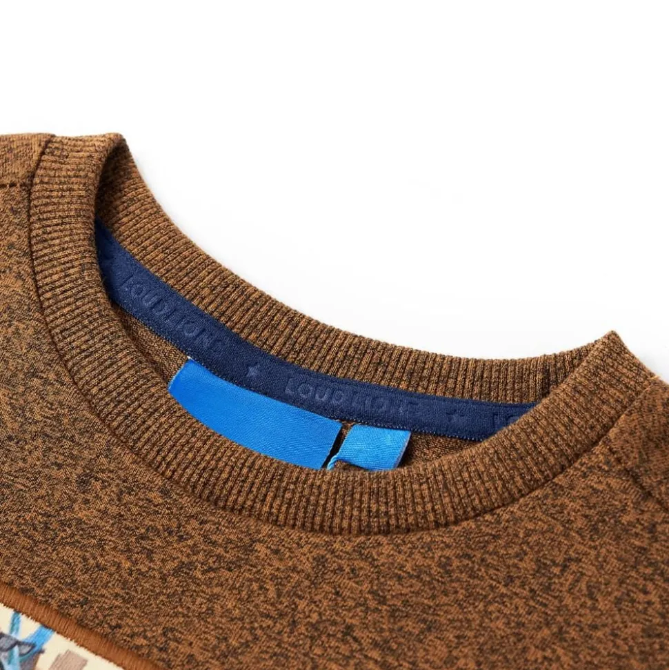 T-shirt enfant à manches longues mélange cognac 104