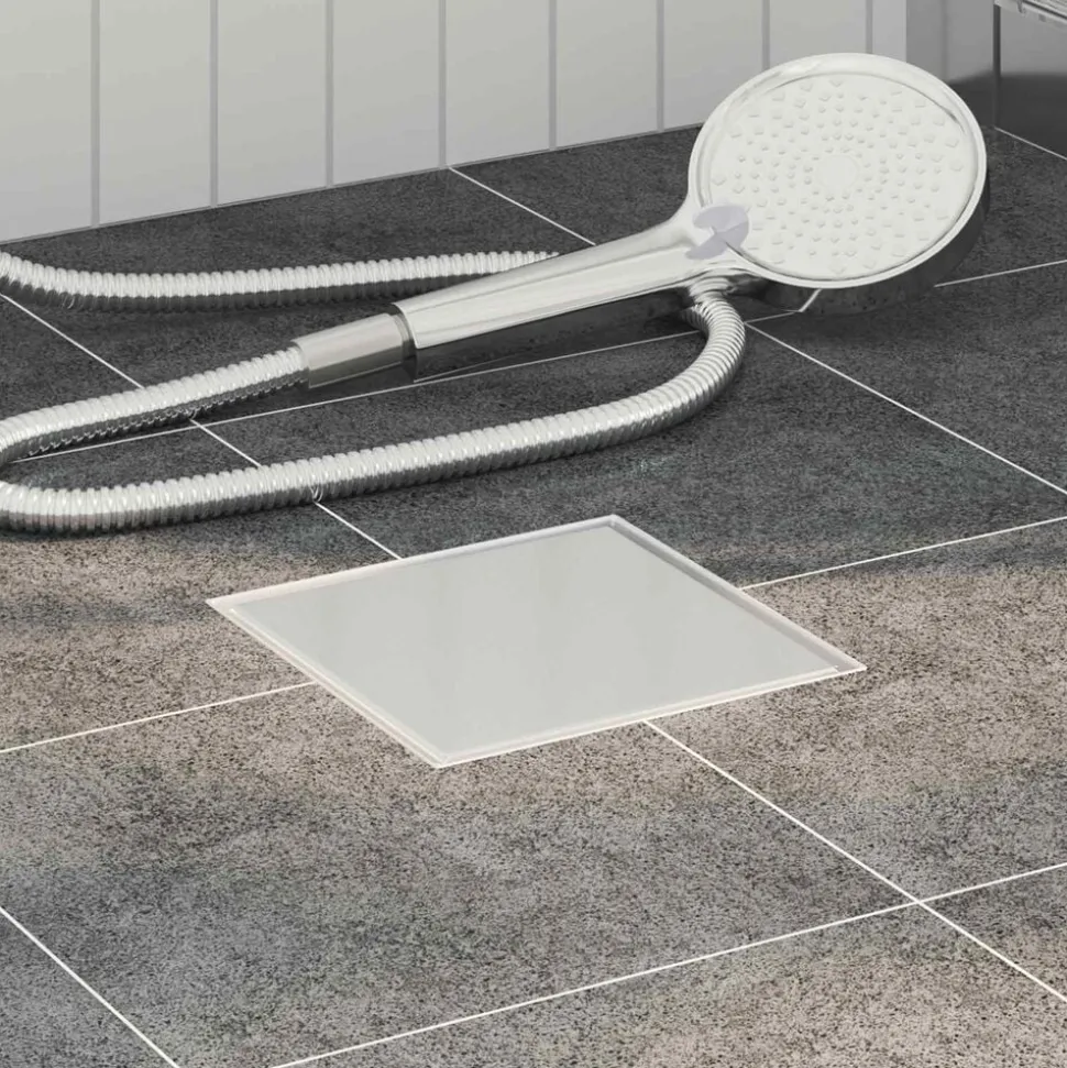 vidaXL 2 en 1 Drain de Douche Argenté 15 x 15 cm Acier Inox 304