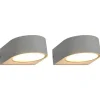 vidaXL 2 pcs Appliques murales d'extérieur 1 W Blanc Rond