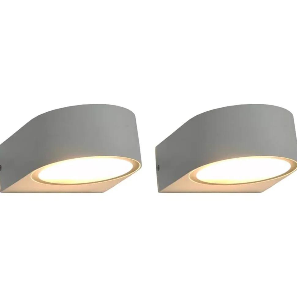 vidaXL 2 pcs Appliques murales d'extérieur 1 W Blanc Rond
