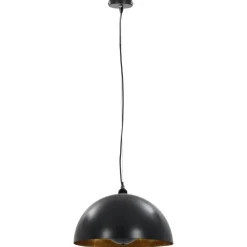 vidaXL 2 pcs Plafonniers Noir et doré Semi-sphérique 40 cm E27