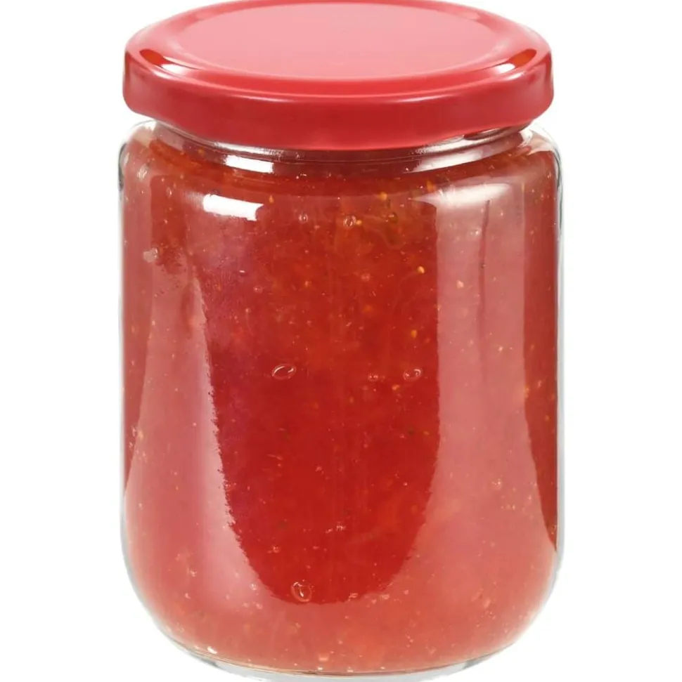vidaXL 48 pcs Pots à confiture avec couvercle rouge Verre 230 ml