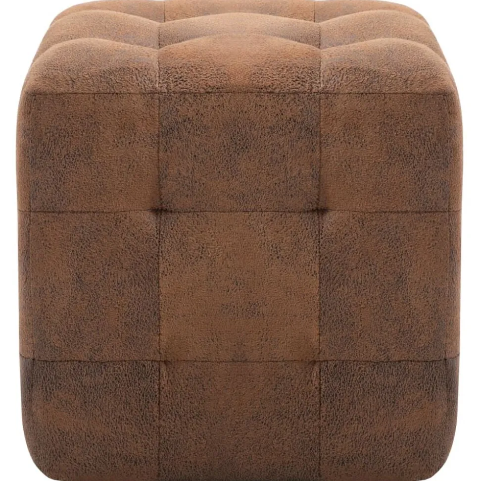vidaXL 2 pcs Poufs Marron 30 x 30 x 30 cm Similicuir daim
