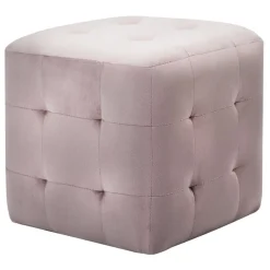 vidaXL 2 pcs Poufs Rose 30 x 30 x 30 cm Tissu velours