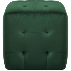 vidaXL 2 pcs Poufs Vert 30 x 30 x 30 cm Tissu velours