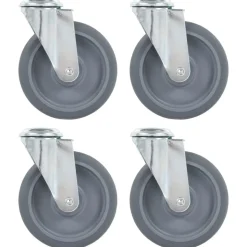 vidaXL 4 pcs Roulettes pivotantes à trou de boulon 125 mm