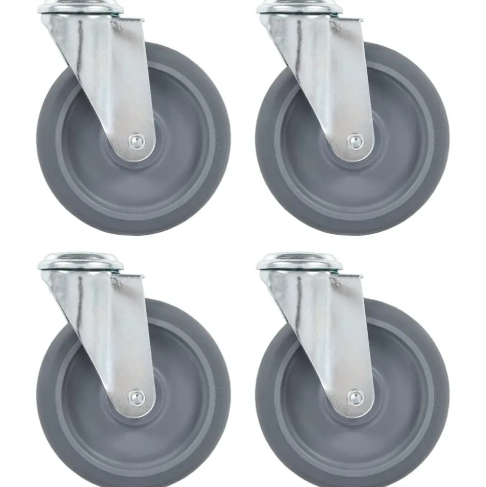 vidaXL 4 pcs Roulettes pivotantes à trou de boulon 125 mm