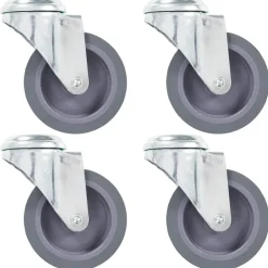 vidaXL 4 pcs Roulettes pivotantes à trou de boulon 75 mm