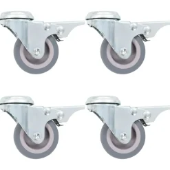 vidaXL 4 pcs Roulettes pivotantes à trou de boulon à double frein 50mm