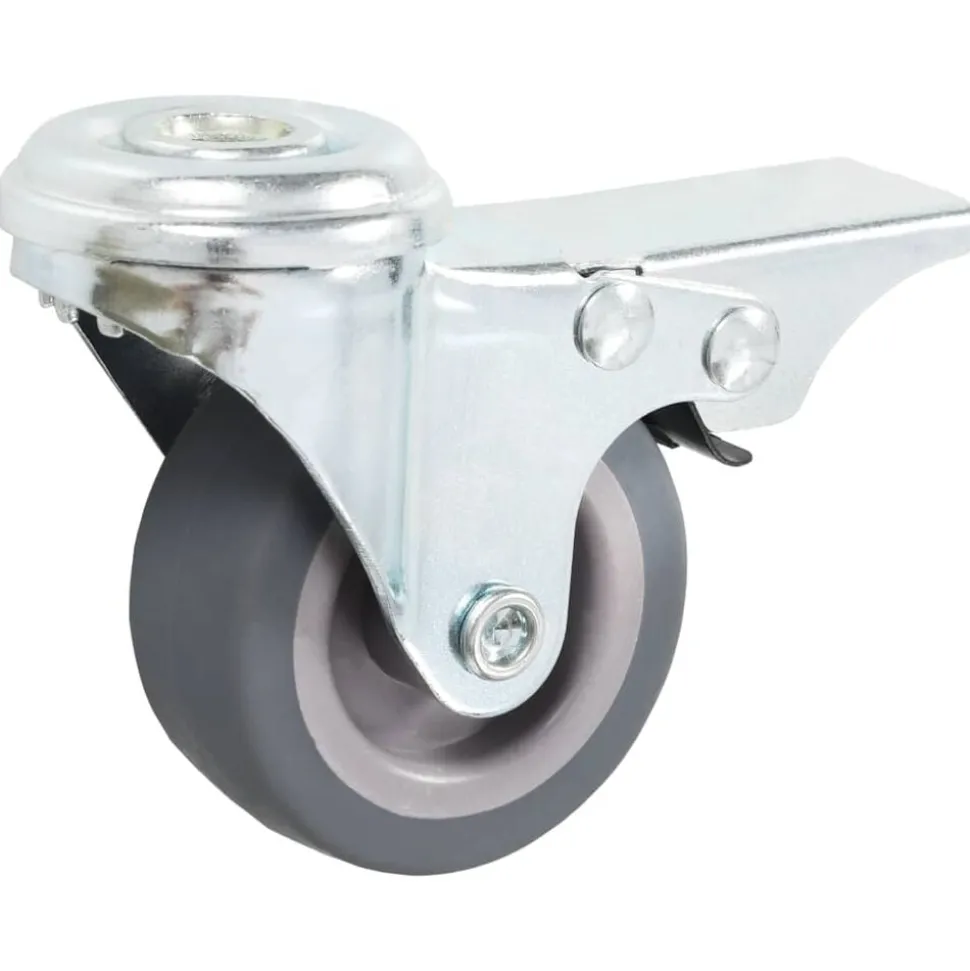 vidaXL 4 pcs Roulettes pivotantes à trou de boulon à double frein 50mm