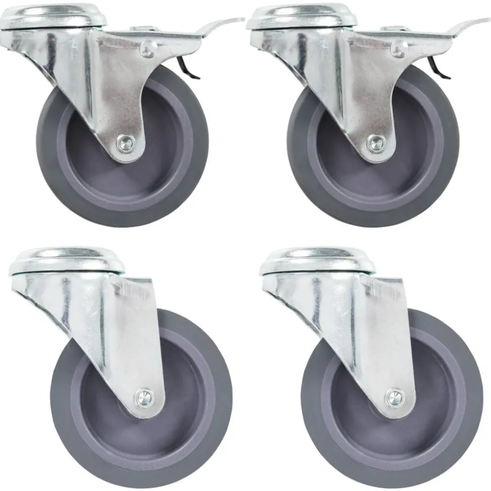 vidaXL 4 pcs Roulettes pivotantes à trou de boulon 75 mm