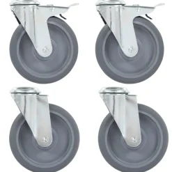 vidaXL 4 pcs Roulettes pivotantes à trou de boulon 125 mm