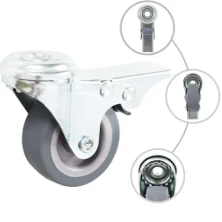 vidaXL 4 pcs Roulettes pivotantes à trou de boulon 50 mm