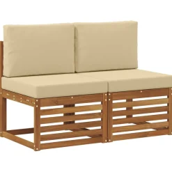 vidaXL 2 Pièce Sofa de milieu extérieur Bois d'Acacia Massif Naturel