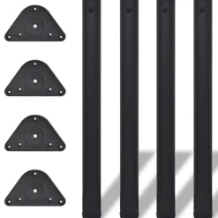 vidaXL 4 pieds de table réglables en hauteur 710 mm Noir