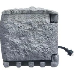 vidaXL 4 prises de jardin imperméables Résine tressée Gris