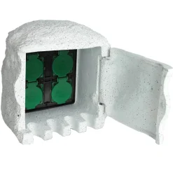 vidaXL 4 prises de jardin étanches Résine Blanc