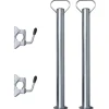 vidaXL 2 tubes de support et 2 pinces fendues pour roue de jauge 48 mm