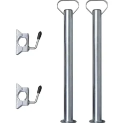 vidaXL 2 tubes de support et 2 pinces fendues pour roue de jauge 48 mm