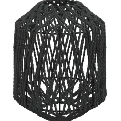 vidaXL Abat-jour noir Ø23x28 cm fer et papier