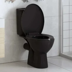 vidaXL Abattant WC à fermeture en douceur Libération rapide Noir