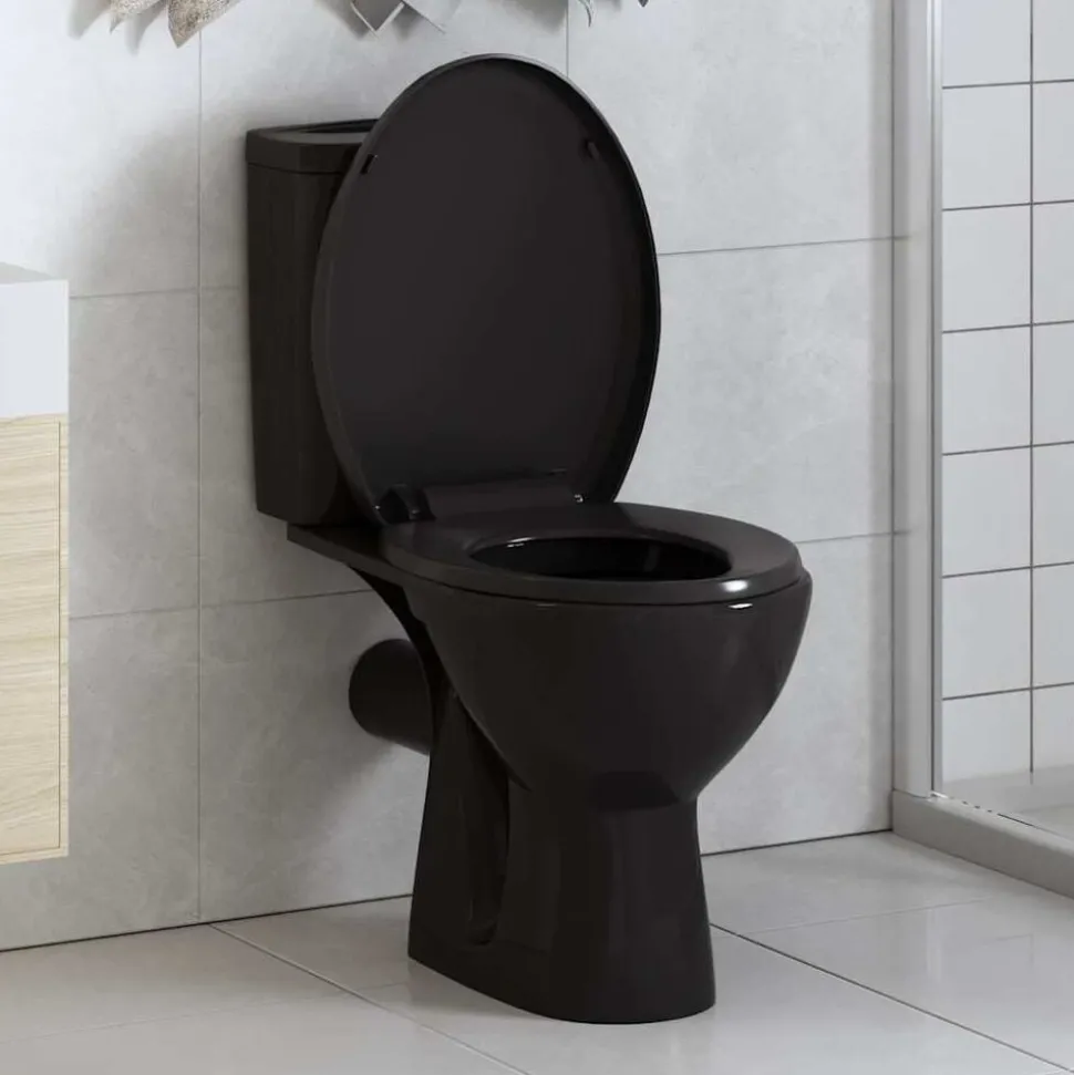 vidaXL Abattant WC à fermeture en douceur Libération rapide Noir