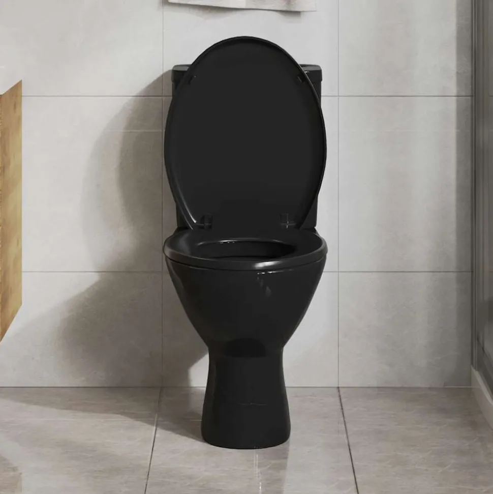 vidaXL Abattant WC à fermeture en douceur Libération rapide Noir