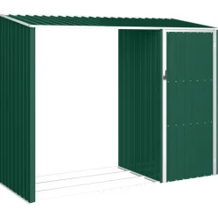 vidaXL Abri à bois de jardin Vert 245x98x159 cm Acier galvanisé