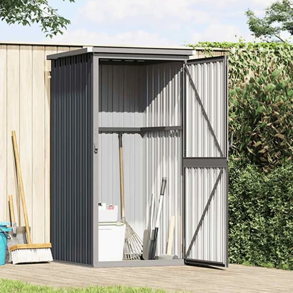 vidaXL Abri à outils de jardin anthracite 88x89x161 cm acier galvanisé